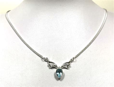 Gucci Silver 925 Blue Topaz Necklace 